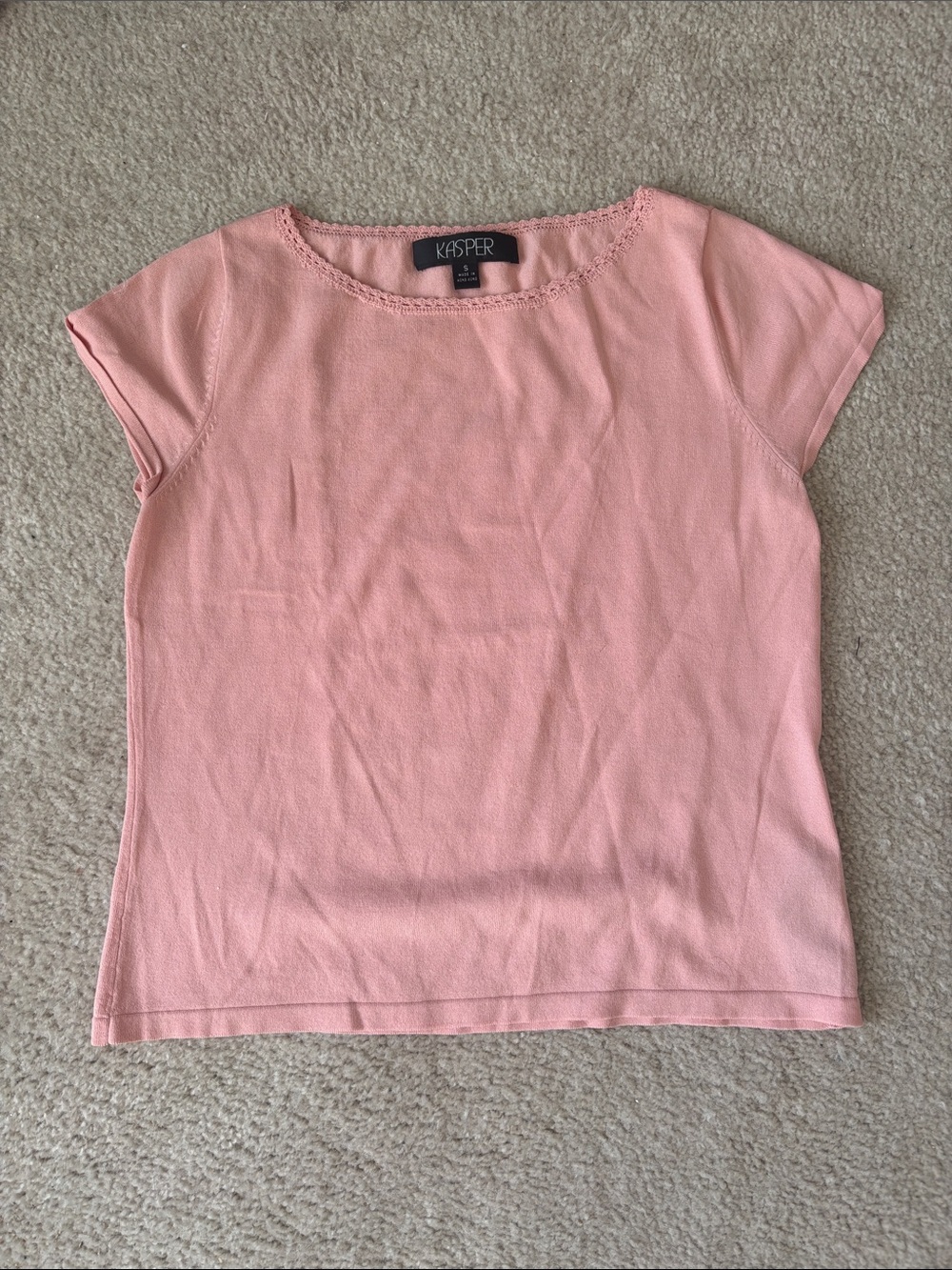 Kasper Coral Pink Short Sleeve Knit Tee